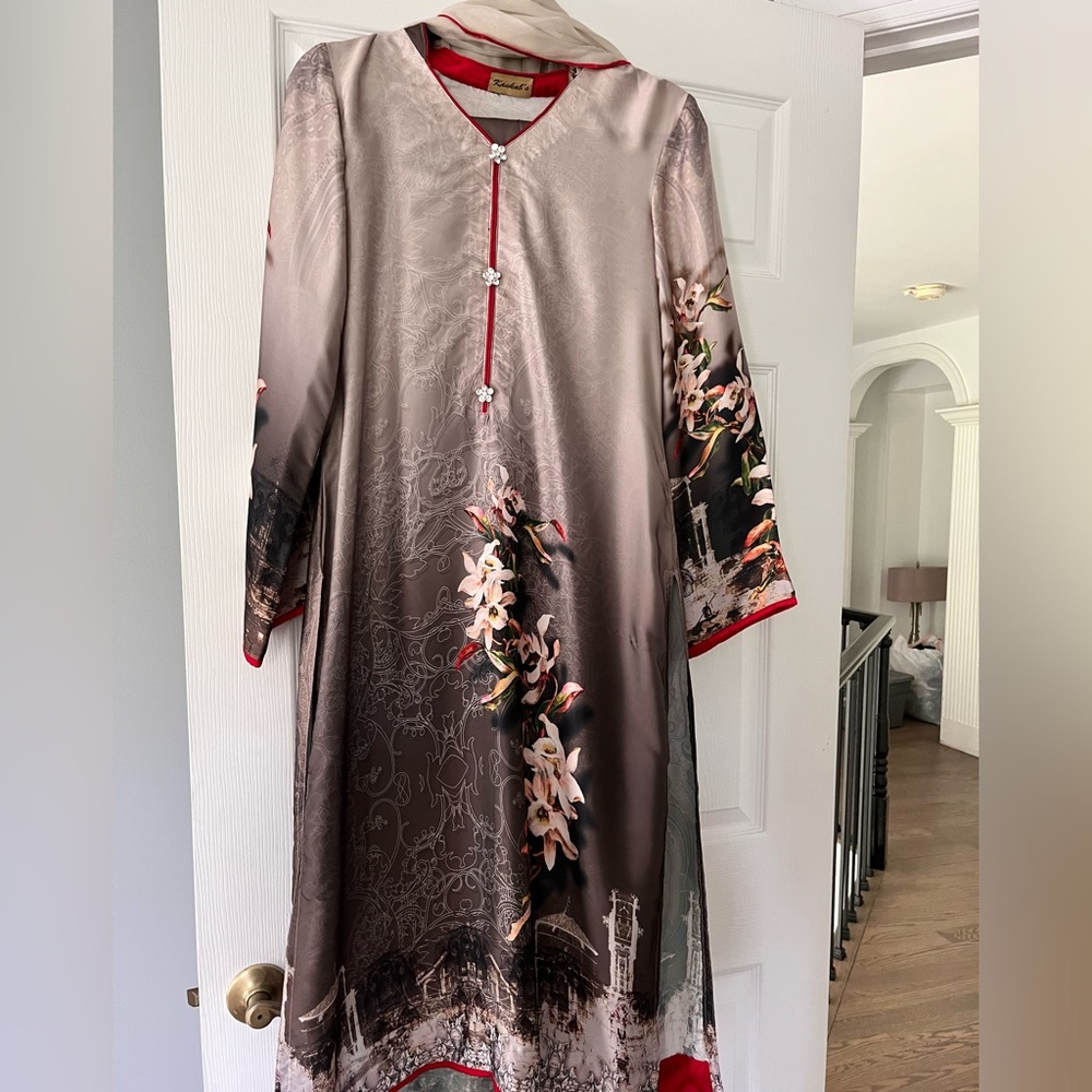 Pakistani designer salwar kameez -3 pieces. By KAUKAB